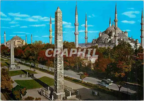 Moderne Karte Istanbul Hippodrome et la mosquee bleue