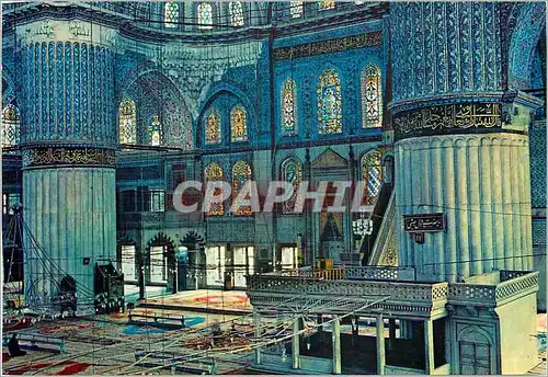 Moderne Karte Istanbul interieur de la mosquee bleue