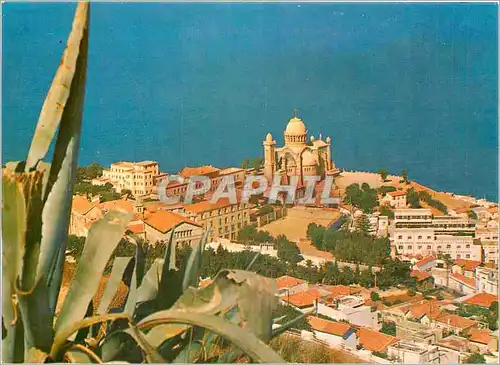 Moderne Karte Alger Vue sur notre Dame d'Afrique