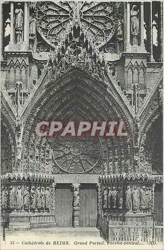 Ansichtskarte AK Cathedrale de Reims Grand Portail Porche central