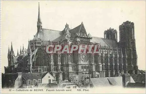 Cartes postales Cathedrale de Reims Facade laterale nord