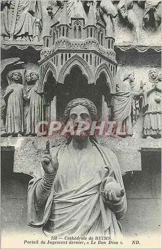 Ansichtskarte AK Cathedrale de Reims Portail du Jugement dernier le Bon Dieu