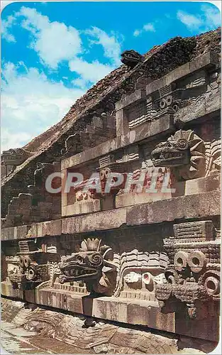 Cartes postales moderne Mexico Cabezas de Tlalon en el Templo de Quetzalcoatl Teotihuacan Edo