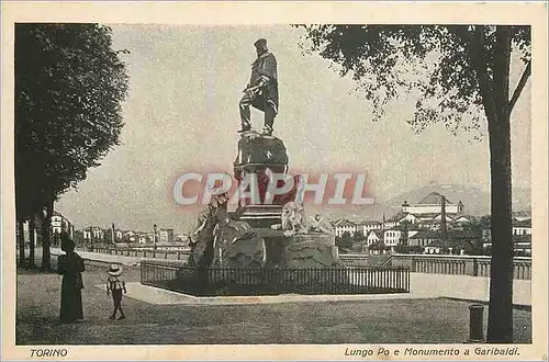 Ansichtskarte AK Torino Lungo Po e Monumento a Garibaldi