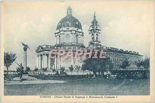 Cartes postales Torino Chiesa Reale di Superga e Monumento Umberto I