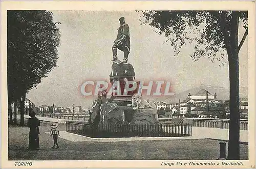 Ansichtskarte AK Torino Lungo Po e Monumento a Garibaldi