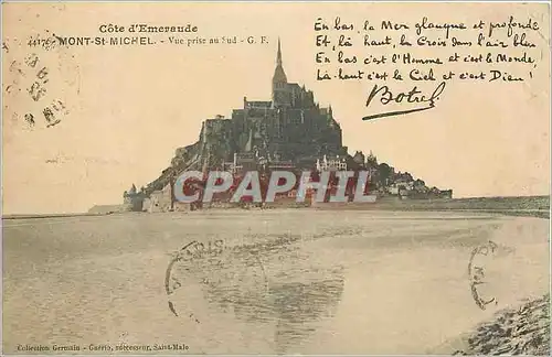 Cartes postales Cote d'Emeraude Mont St Michel Vue prise au sud Botrel