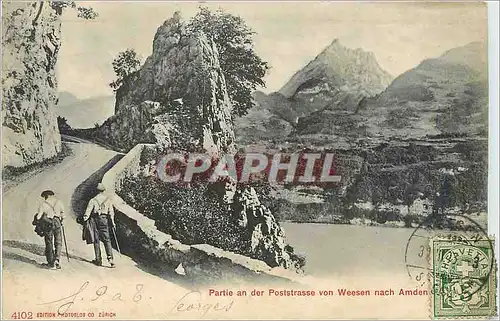 Cartes postales Partie an der Poststrasse von nach Amden