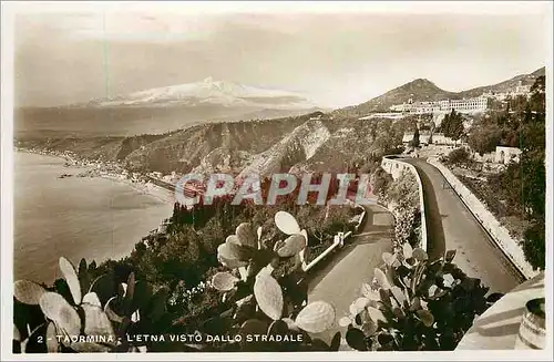 Ansichtskarte AK Taormina L'Etna Visto Dallo Stradale