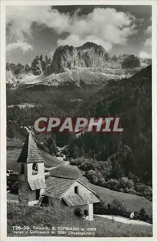 Cartes postales Dolomiti S Cipriano m 1085 verso Ol catinaccio m 2891