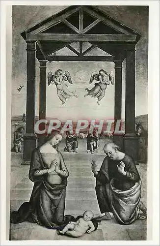 Ansichtskarte AK Perugia R Pinacoleca Vannucci Il Presepto coi Pastori in adorazione (Perugino)