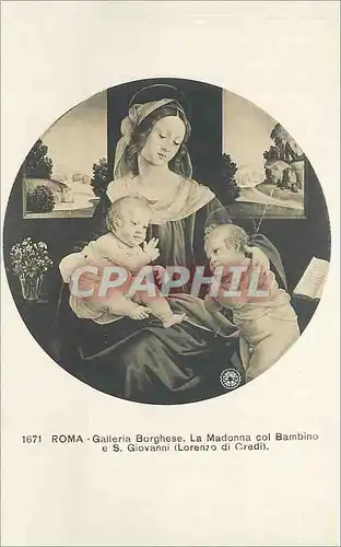 Cartes postales Roma Galleria Borghese La Madonna col Bambino e S Giovanni (Lorenzo di Gredi)