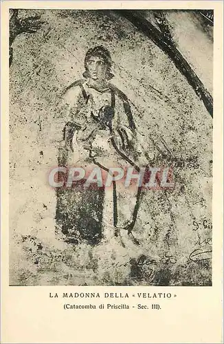 Cartes postales La Madonna della Velatio (Catacombe di Priscilla Sec III)