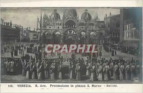 Cartes postales Venezia R Acc Processione in piazza S Marco Bellini