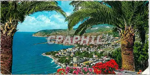 Moderne Karte Riviera dei Fiori S Remo Panorama da Lavante Vue generale prise de levant
