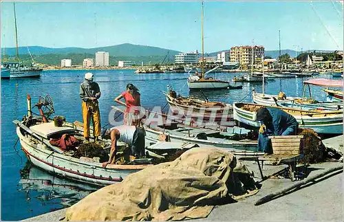 Moderne Karte La Cote d'Azur Le Lavandou le Port Bateaux