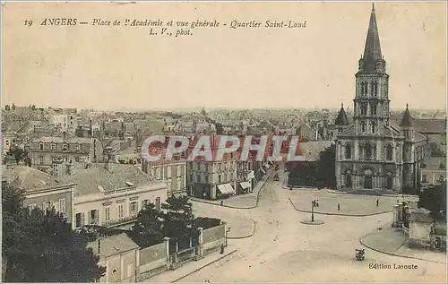 Cartes postales Angers Place de l'Academie et vue generale Quartier Saint Laud