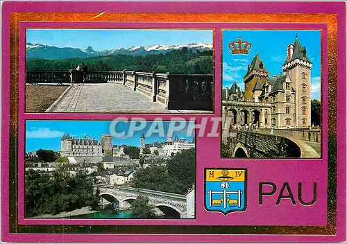 Cartes postales moderne Reflets du Bearn Le chateau Henri IV et le Boulevard des Pyrenees