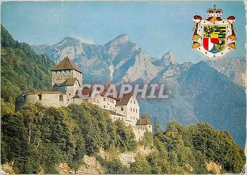 Cartes postales moderne Furstentum Principality Principaute Liechtenstein Schlob Vaduz Staatwappen