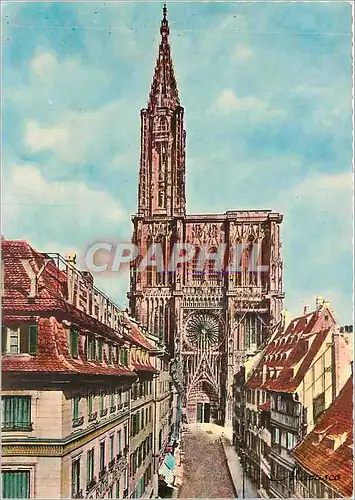 Moderne Karte Strasbourg La Cathedrale et la rue Merciere