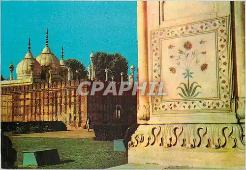 Moderne Karte Dekhi Pearl Mosque Inside red Fort