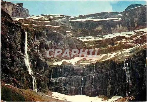 Moderne Karte Les Pyrenees Gavarnie (Hautes Pyrenees) Le Cirque et la Grande Cascade (Haut de chute 422 m)