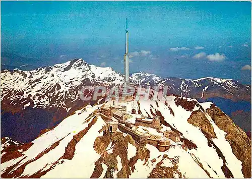 Cartes postales moderne Les Pyrenees Pic du Midi de Bigirro (alt 2877 m) l'Observatoire et la tour de Television vue aer