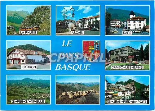 Moderne Karte Le Pays Basque La rHune Ascain Sare Ibarron Cambo les Bains St Pee S Bivelle St Jean Pied de Por