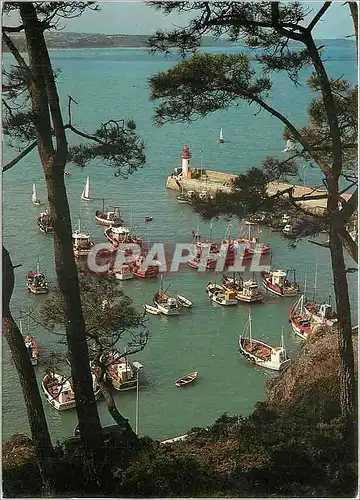 Cartes postales moderne La Bretagne pittoresque la digue et le Petit Port Bateaux