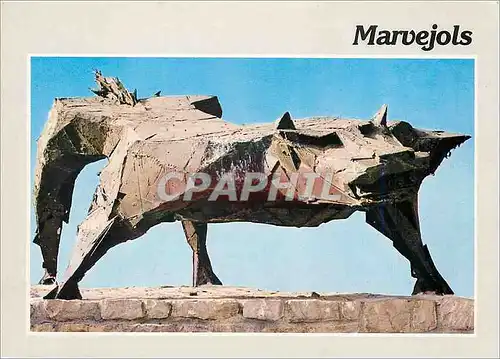 Moderne Karte Marvejols (Lozere) alt 651 m Statue de laBete duGevaudan (Oeuvre du Scupteur Auricoste)
