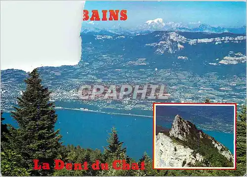 Cartes postales moderne Aix les Bains et le Lac du Bourget (Savoie) Vue generale depuis le relais de television