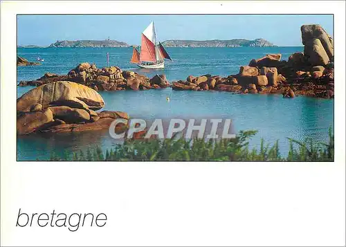 Moderne Karte Couleurs de Bretagne Vieux greement en promenade cotiere
