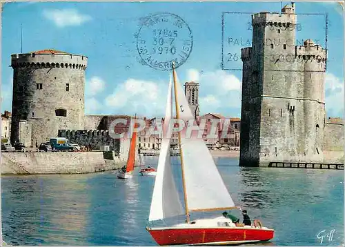 Moderne Karte An Aunis La Rochelle (Charente Mar) Tour de la Chaine et tour Saint Nicolas Bateau