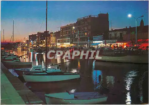 Cartes postales moderne Littoral Languedocien Palavas les Flots Qui Cuny la nuit Bateaux