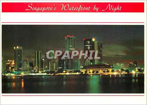 Moderne Karte Singapore's Waterfront by Night