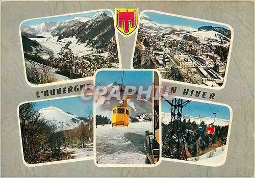 Cartes postales moderne L'Auvergne en Hiver Le Mont Dore vue generame la Bourboule vue generale et la basilique