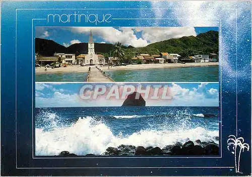 Moderne Karte Martinique Antille French West Indies La Cote Sud Caraibe les Anses d'Arlet