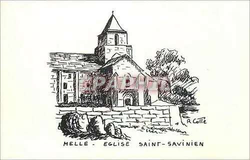 Cartes postales moderne Melle Eglise Saint Savinien