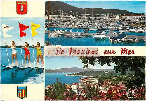 Moderne Karte La Cote d'Azur Saint Maxime sur Mer Le Nouveau Port vue generale Ski nautique