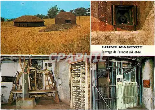 Moderne Karte Ligne Maginot Ouvrage de Fermont (M et M) La Tourelle a eclipse de 2 cannot de 75 de Casemate