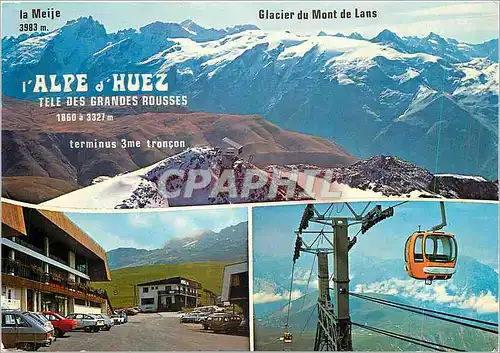 Moderne Karte L'Alpe d'Huez (Isere) Alt 1850 a 3350 m le Telepherique des Grandes Rousses