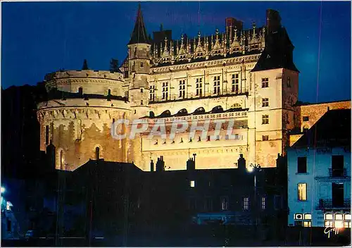 Cartes postales moderne Les Chateaux de la Loire Amboise (Indre et Loire) Le Chateau illumine