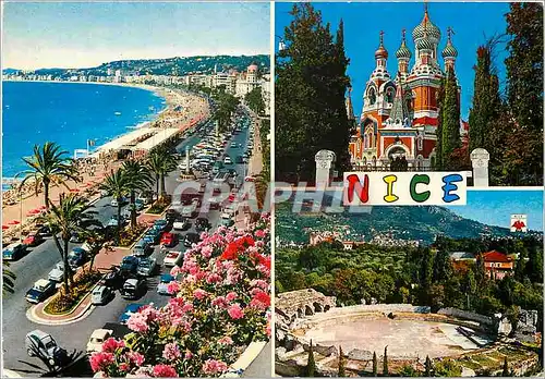 Cartes postales moderne Nice Cote d'Azur French Riviera La Promenade des Anglais l'Eglise russe Les arenes de Cimiez