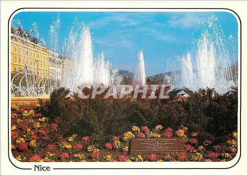 Moderne Karte Reflets de Cote d'Azur Nice L'Esplanade du Paillon Jardin et Fontaine