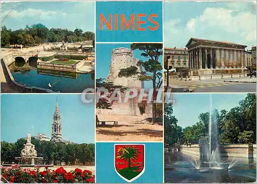 Moderne Karte Nimes (Gard)