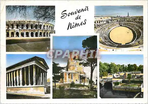 Cartes postales moderne Nimes (Gard) Les Arenes Interieur des Arenes La Maison Carree