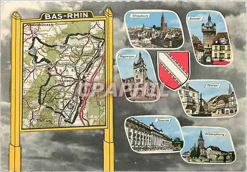 Cartes postales moderne Departement du Bas Rhin Superficie 478 637 ha