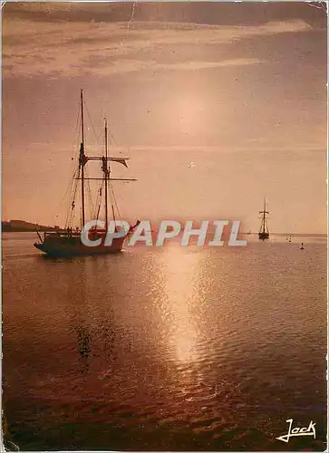 Cartes postales moderne Couleurs de Bretagne Les Voillers ecole Etoile et Belle Poule au soleil levant