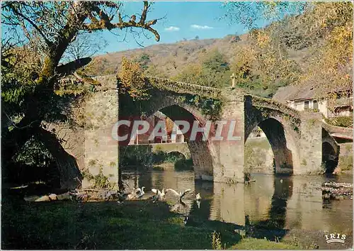 Moderne Karte Gorges de l'Aveyron Belcastel Le pont gothique