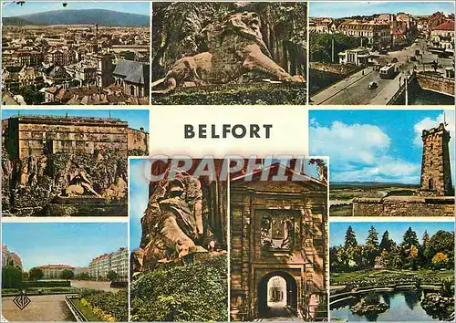 Cartes postales moderne Belfort (Terr de Belfort) Vue generale le Lion L'Oeuvre de Barthldi